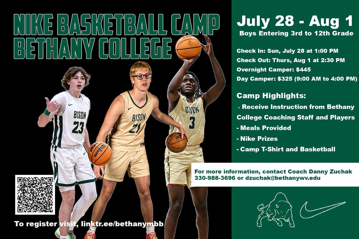 Less than 2 weeks left!! Nike Camp is going to be a great time this year at Bethany!
