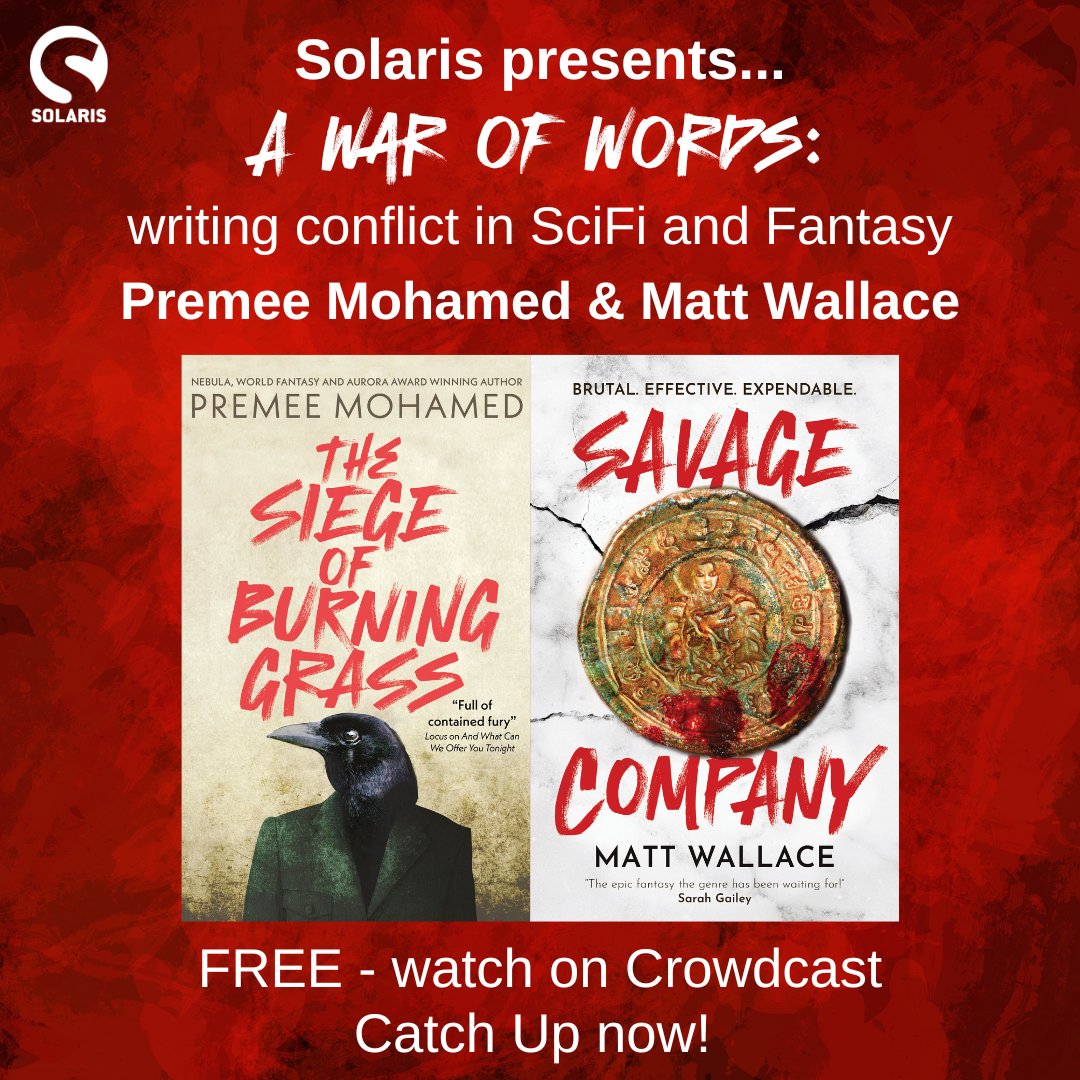 Watch on catch up now!

@premeesaurus (author of THE SIEGE OF BURNING GRASS, shortlisted for the 2024 <a href="/ursulakleguin/">Umut</a> Prize) and <a href="/MattFnWallace/">Matt Wallace is Updates Only</a> in conversation. Why is writing like wrestling? How many times can Matt and Premee use finger guns in one event?

bit.ly/3XZdWiu