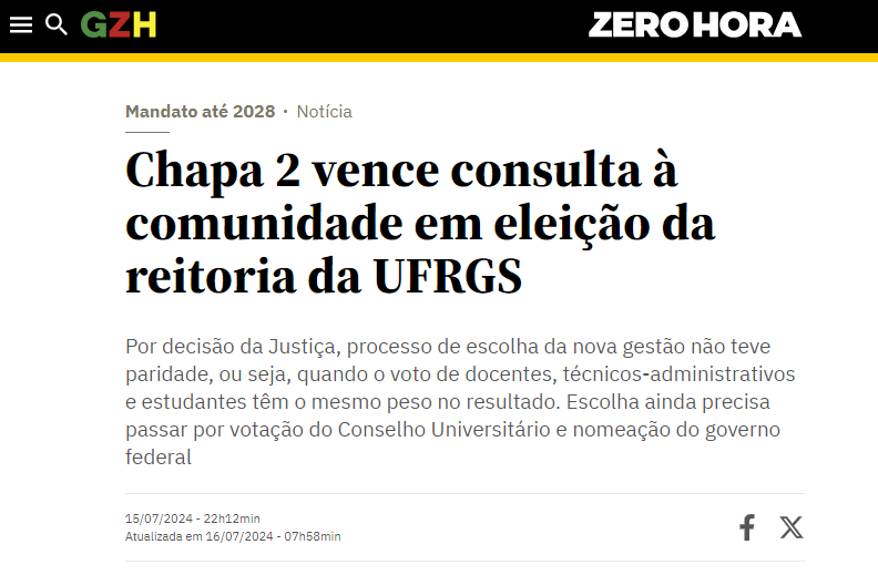 LeoSilves's tweet photo. O golpe que o TRF4, o reitor Bulhões e a Zero Hora estão fazendo pra tentar mandar na nova gestão da UFRGS mostra o quanto o empresariado gaúcho entende que comandar a maior universidade pública do Rio Grande do Sul é uma luta que vale a pena. Escandalosa fraude eleitoral! (1/9) https://t.co/7PGcCCkCCP