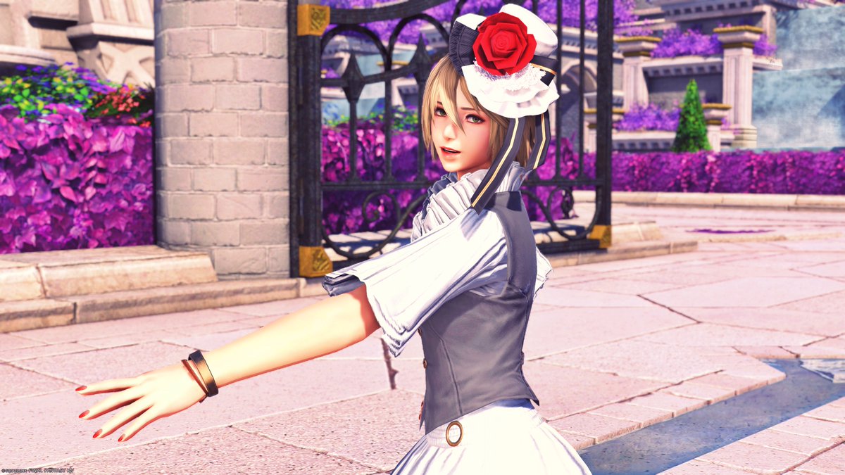 宮廷庭園の乙女❤️

藤色の森に佇む宮殿より
本日も恙なき一日を☕️🎶

みなさん　おはミドございまっす(﹡´◡`﹡ )

#FF14 #本日のミドラン #FF14SS