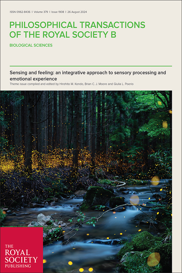 New theme issue alert! ‘Sensing and feeling: an integrative approach to sensory processing and emotional experience’ edited by Hirohito Kondo, Brian Moore and Giulia Poerio. Read here: bit.ly/PTB1908