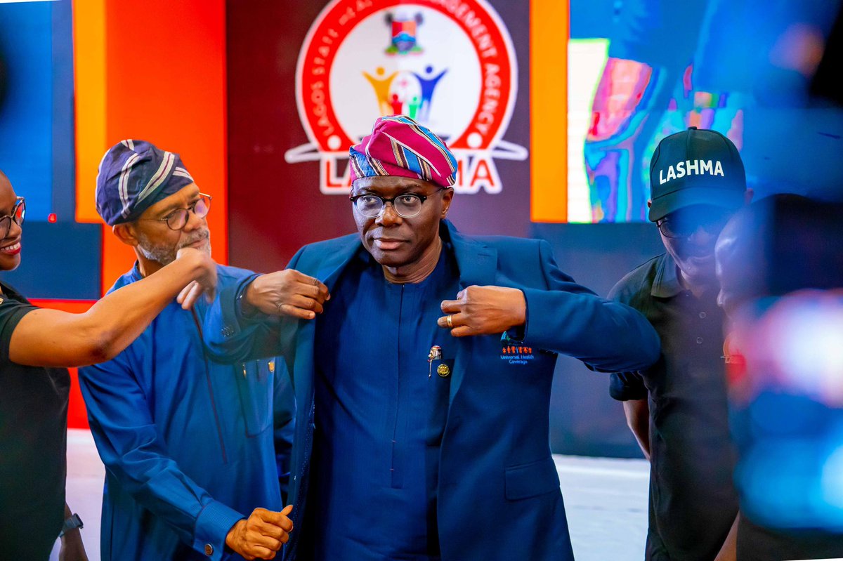 jidesanwoolu's tweet photo. I am pleased to announce the launch of the Ilera Eko Standard Jaara Health Insurance Scheme in Lagos State. 

Our commitment to providing quality, affordable, and efficient healthcare services to all residents is unwavering, and these new initiatives mark a significant milestone in our journey towards universal health coverage.

The introduction of Ilera Eko Virtual Booths in five locations across the State will ensure accessible healthcare for those in the informal sector, including market men and women, artisans, and grassroots stakeholders.

Today, I was also decorated as the Grand Ambassador of Universal Health Coverage in Lagos, and my deputy, Dr. Obafemi Hamzat, as the Ambassador for Ilera Eko. These titles reflect our shared commitment to improving healthcare accessibility and affordability in our State.

I urge all residents to take advantage of these new initiatives by enrolling in ILERA EKO to reduce out-of-pocket expenses and ensure access to quality healthcare. Our goal is to enhance health outcomes and make healthcare more inclusive for all.

Thank you all for your support, as we continue working together towards a healthier future for Lagos.