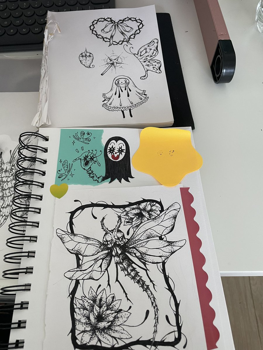 I’m drawing and doodling again🖊️🐛 and NOT thinking about jumping into a black hole that leads to hell