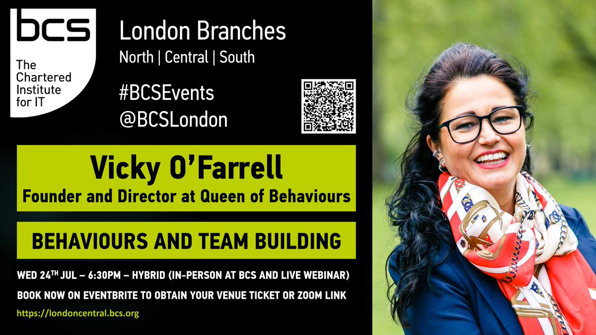 BCSLondon's tweet photo. Join us for our hybrid event taking place next Wed 24th Jul @ 6:30pm. Vicky O'Farrell will help you understand your strongest personality style and the benefits to reading others and building stronger teams. Register on Eventbrite: https://t.co/Cmhuq7lR5p https://t.co/oEm2iISebC
