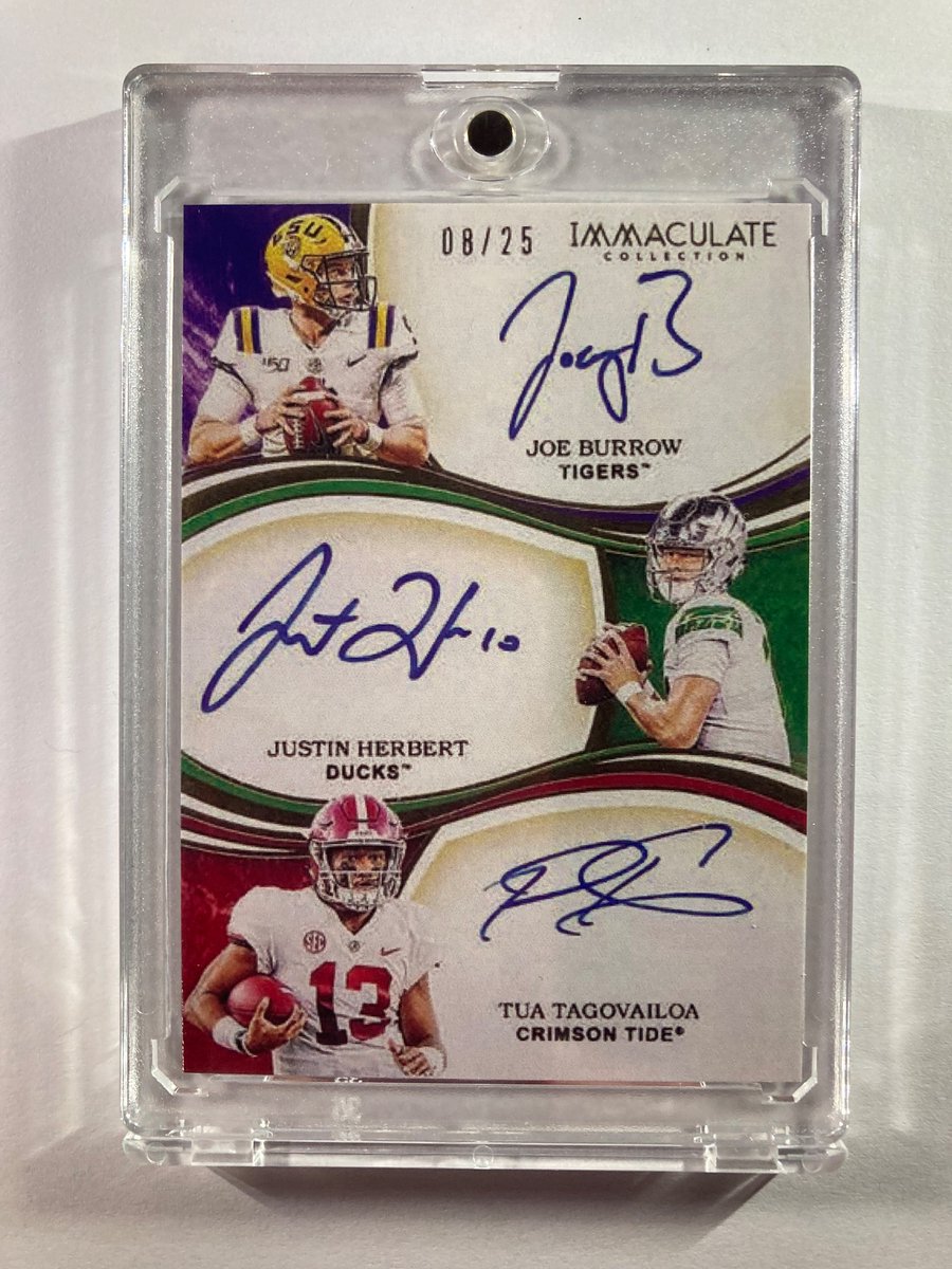 1218Sports's tweet image. 🎁Appreciation Day Giveaway🎁

Winner Announced Sunday

🔥Joe Burrow/Justin Herbert/Tua Tagovailoa Immaculate 8/25 Triple Auto Facsimile

To enter
1. Follow
2. Retweet
3. Like