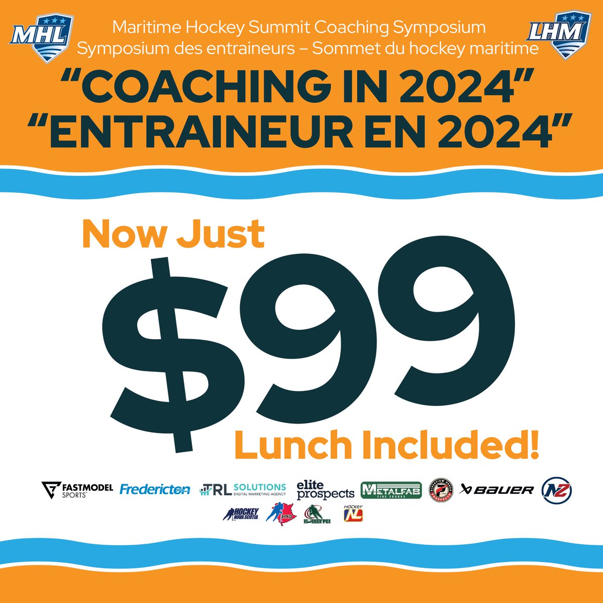 The “Coaching in 2024” Elite Prospects Coaching Symposium is now priced at $99! With an impressive lineup of speakers at the Fredericton Inn, we're making it easier for everyone to attend this fantastic event in Atlantic Canada. Register here! go.teamsnap.com/forms/436893