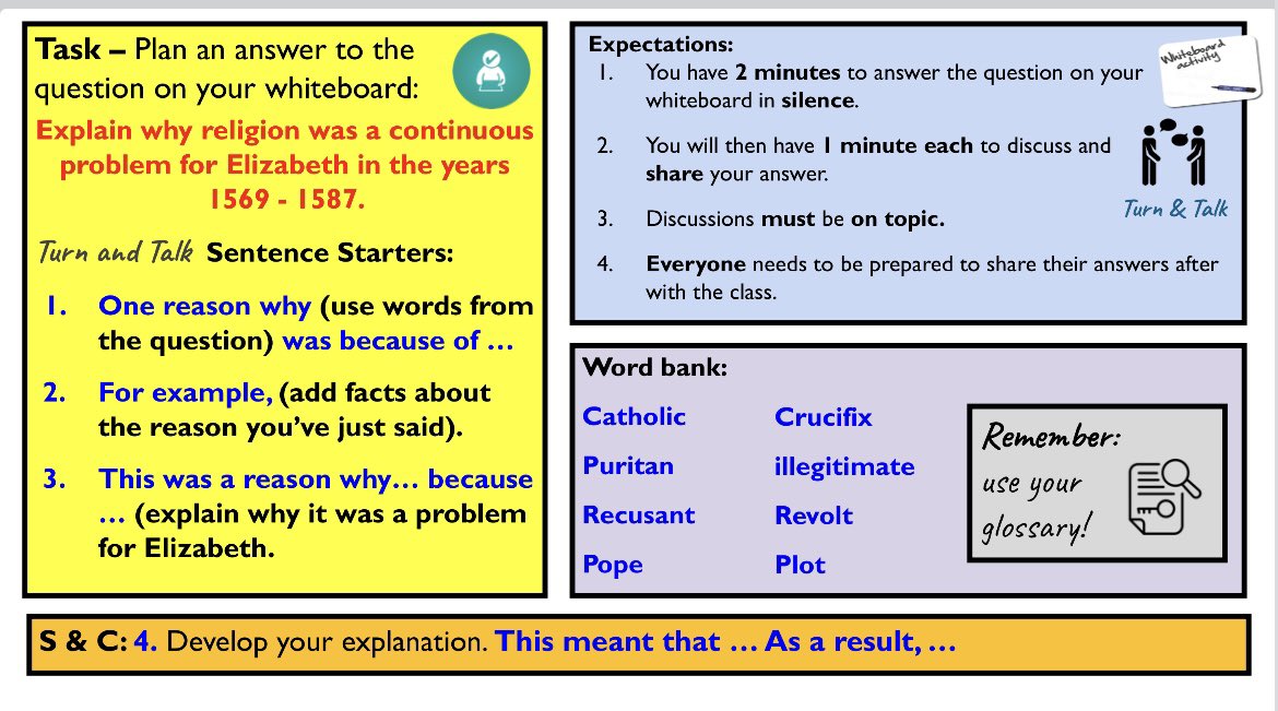 To plan/as a scaffold for structured talk 4/5