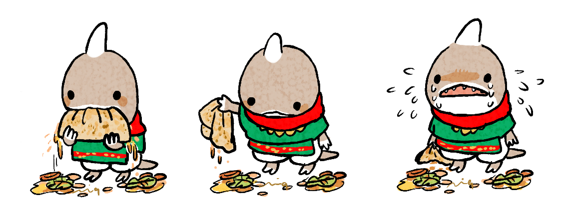 omame_jam's tweet photo. マム坊、タコス食べるのへた坊。 https://t.co/iS6BEUkXct