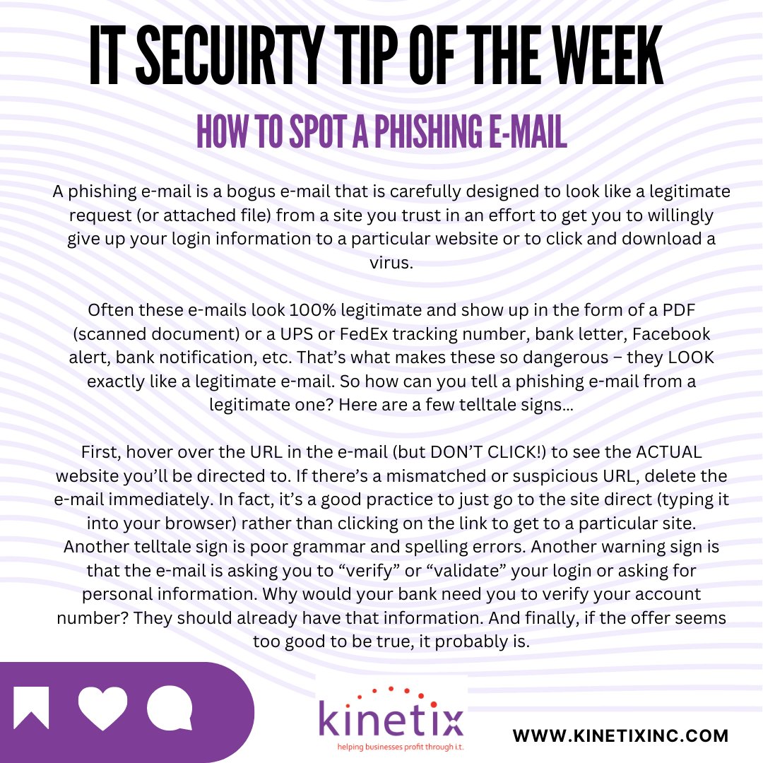 KINETIX SECUIRTY TIP OF THE WEEK!