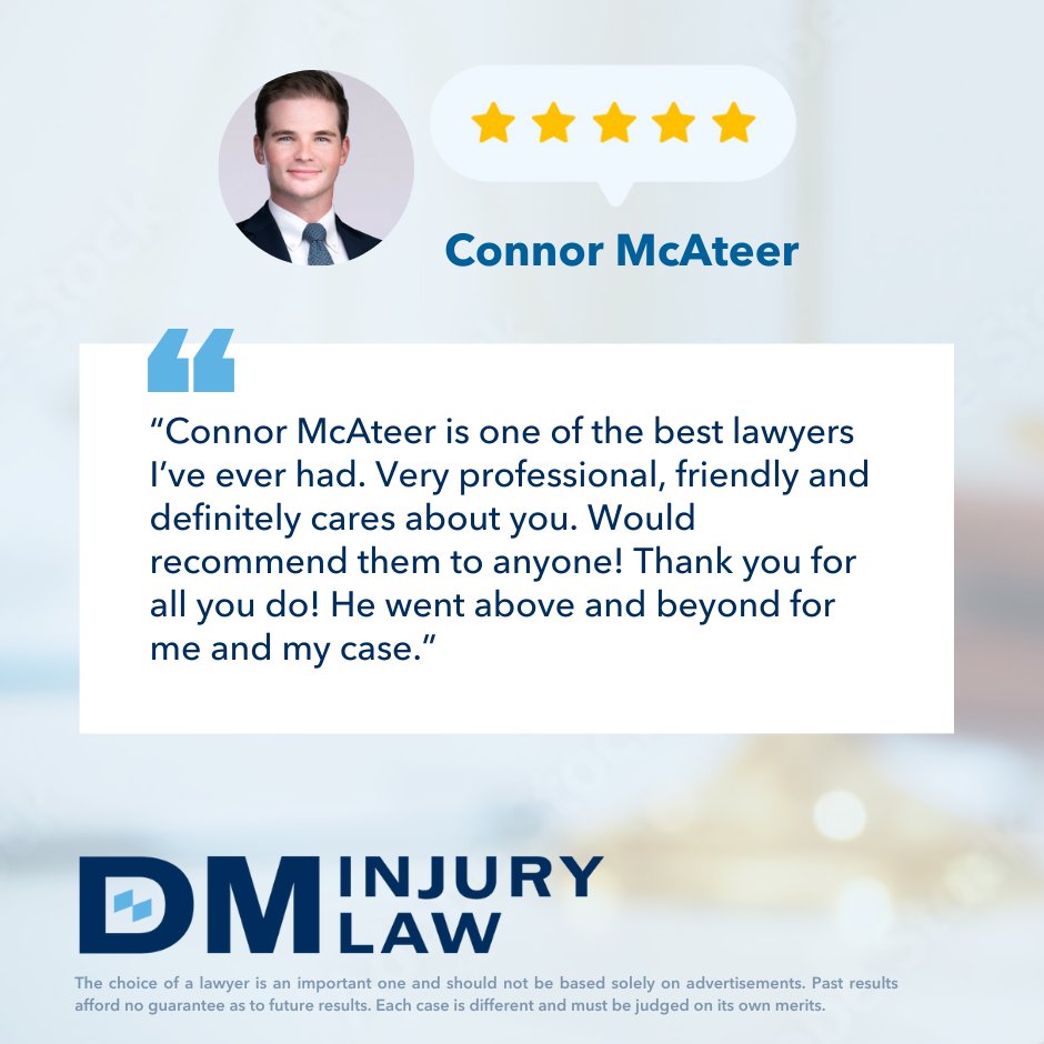 We are thrilled to hear how Connor changed this client's life! 💪 

This kind of satisfaction is what drives us forward!

#MikesGotThis #DMLaw #DiPasqualeMoore #PersonalInjuryAttorney #PersonalInjury