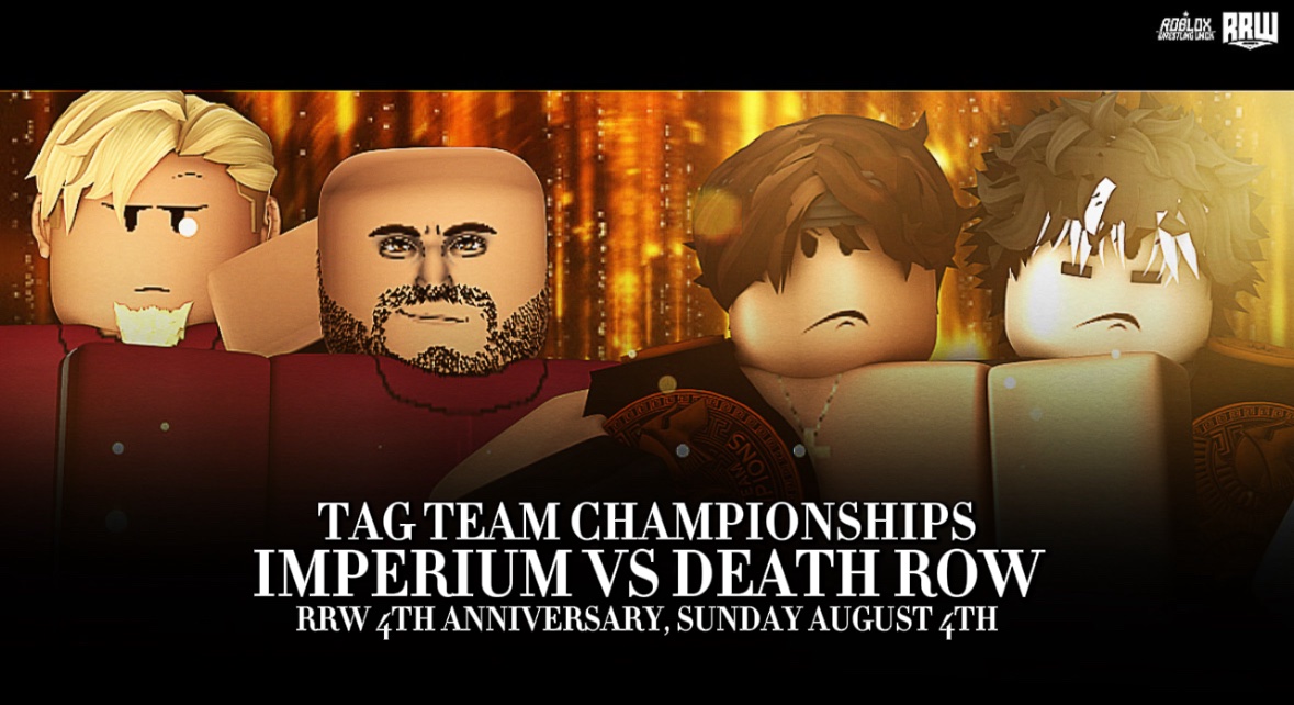 IT IS OFFICIAL! 

<a href="/DeathRowRW/">Ezra and Ryukyu</a> are set to defend their Tag Team Championships against The Number 1 Contenders, #Imperium! 

Who will leave with Tag Team Gold?

📺 #RRW4thAnniversary, August 4th