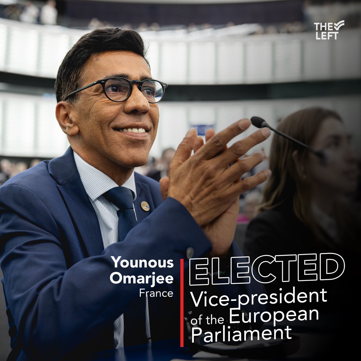 Huge congratulations to Left MEP <a href="/younousomarjee/">younous omarjee</a> on his election as Vice President of the 🇪🇺Parliament!

We are happy to have a Left group member in the Bureau, advocating for climate and social justice, human rights, workers' rights, and antifascism.