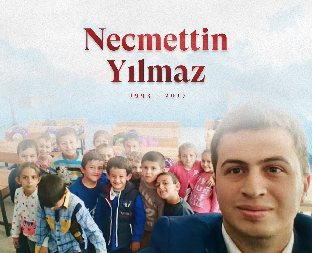 Şehadetinin yedinci yılında rahmetle anıyorum.
Şehit öğretmen Kubilay için yapılanlar keşke Şehit öğretmen Necmettin için de yapılsaydı...
#NecmettinYılmaz