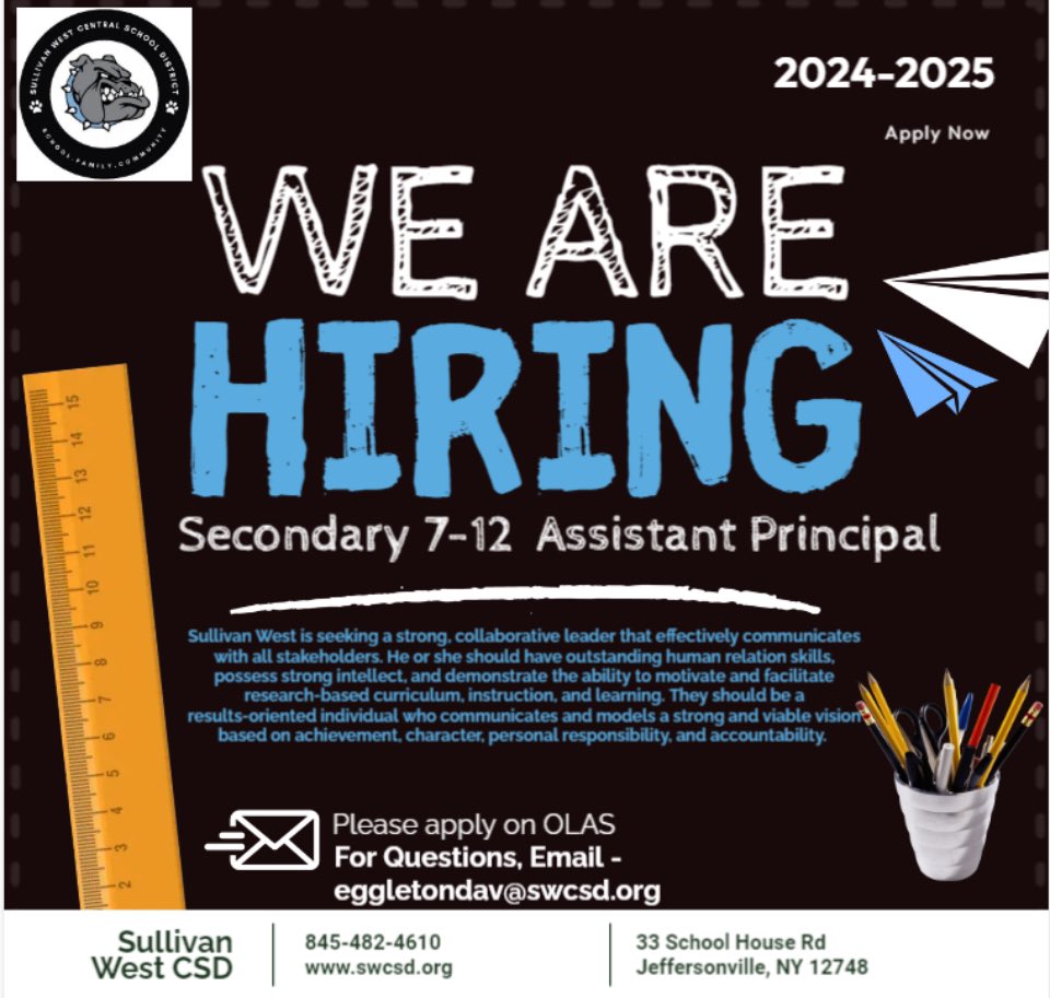 Sullivan West is Hiring- please share with interested parties. #SullivanWest #HIRINGNOW