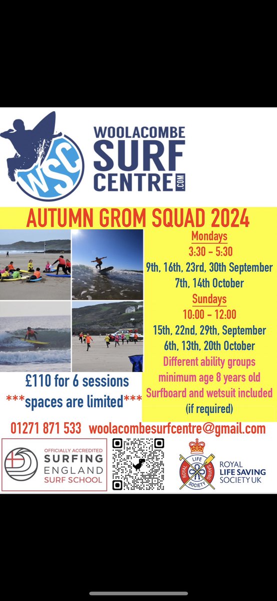 WoolacombeSurf's tweet photo. Autumn Grom Squad dates announced, starting in September! Bring on the autumn swells (summer first though please 🤪) #woolacombebay #gromsquad #septembersessions #woolacombe #northdevon #surfingprogression #gromprogramme #woolacombe #surfingengland #nextgenerationcominginhot https://t.co/r6uqq0TsiJ