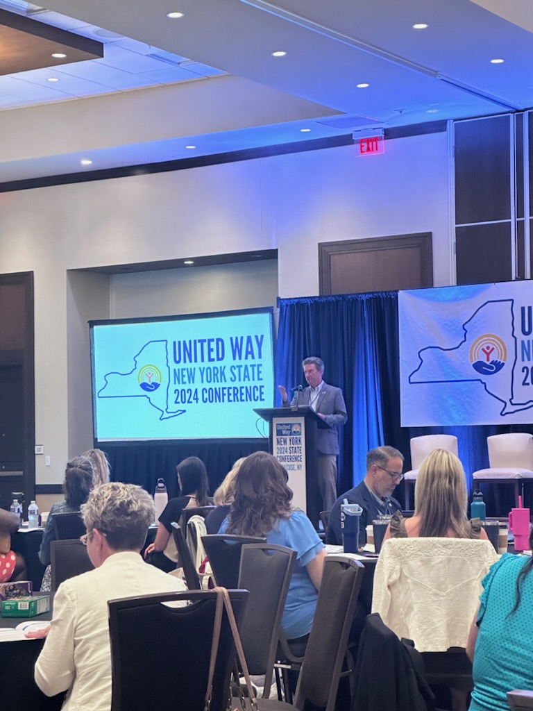 211NewYork's tweet photo. We're here at the @UnitedWayNYS 2024 Conference in Syracuse NY! 

We are ready to learn, listen, and share! Thank you Nancy Eaton, Darley Willis, and John Emge for kicking the conference off with welcome and opening remarks. #LIVEUNITED @UWCNY @UnitedWay https://t.co/vKIbinABij
