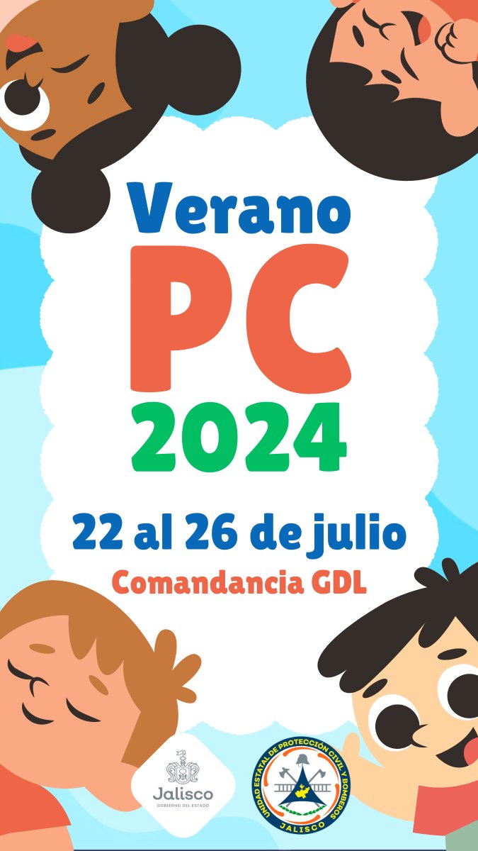 PCJalisco's tweet photo. ¡Ya viene nuestro Curso de #VeranoPC 2024! Podrán participar niños de 8 años en adelante, jóvenes y adultos.
Diviértete y aprende sobre prevención y seguridad.
¡No te pierdas esta experiencia! 👧🧒
Regístrate en: https://t.co/WdHrcehm7o
CUPO LIMITADO
#OrgullososDeServir https://t.co/ayk7AlCovd
