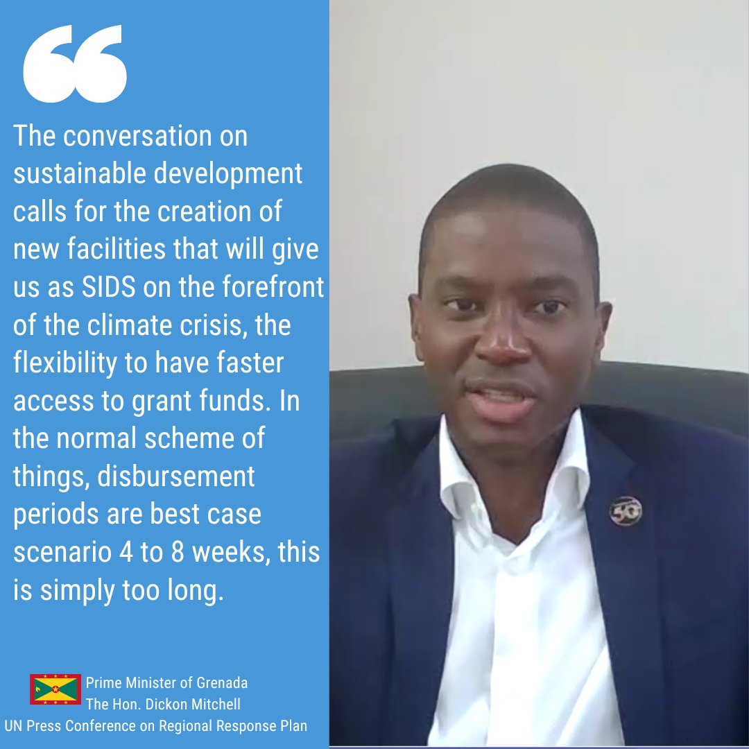 🇬🇩Prime Minister <a href="/mitchell_dickon/">dickon mitchell</a> says urgent capital investments are needed for clean up &amp; rebuilding in🇬🇩🇻🇨 post #HurricaneBeryl. He told a press conference for a <a href="/UN/">United Nations</a> $9M Regional Response Plan,🏡of almost 10,000 persons were damaged, 90% 🏢destroyed &amp; 💰sector at ground zero.