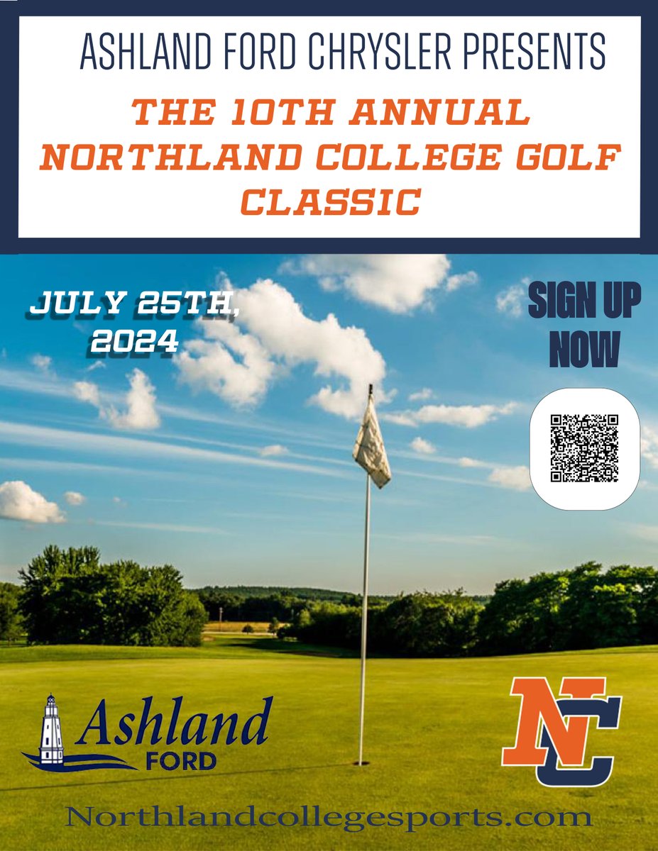 Only 9 days until the Annual Northland College Golf Classic. If you haven't signed up it is not too late.

Sign up today!!!
tinyurl.com/bdendvhp