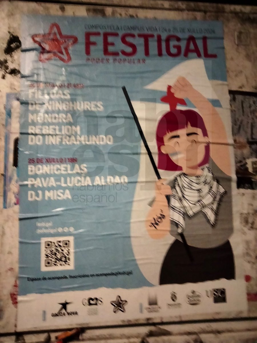 HablamosE's tweet photo. Festival separatista organizado por lo peorcito de la hispanofobia.
De la Universidad de Santiago/@xunta  ya no nos sorprende nada, pero @estrellagalicia ¿qué hacéis patrocinando a esta gente? 🤢 https://t.co/7YO0hPEFuQ