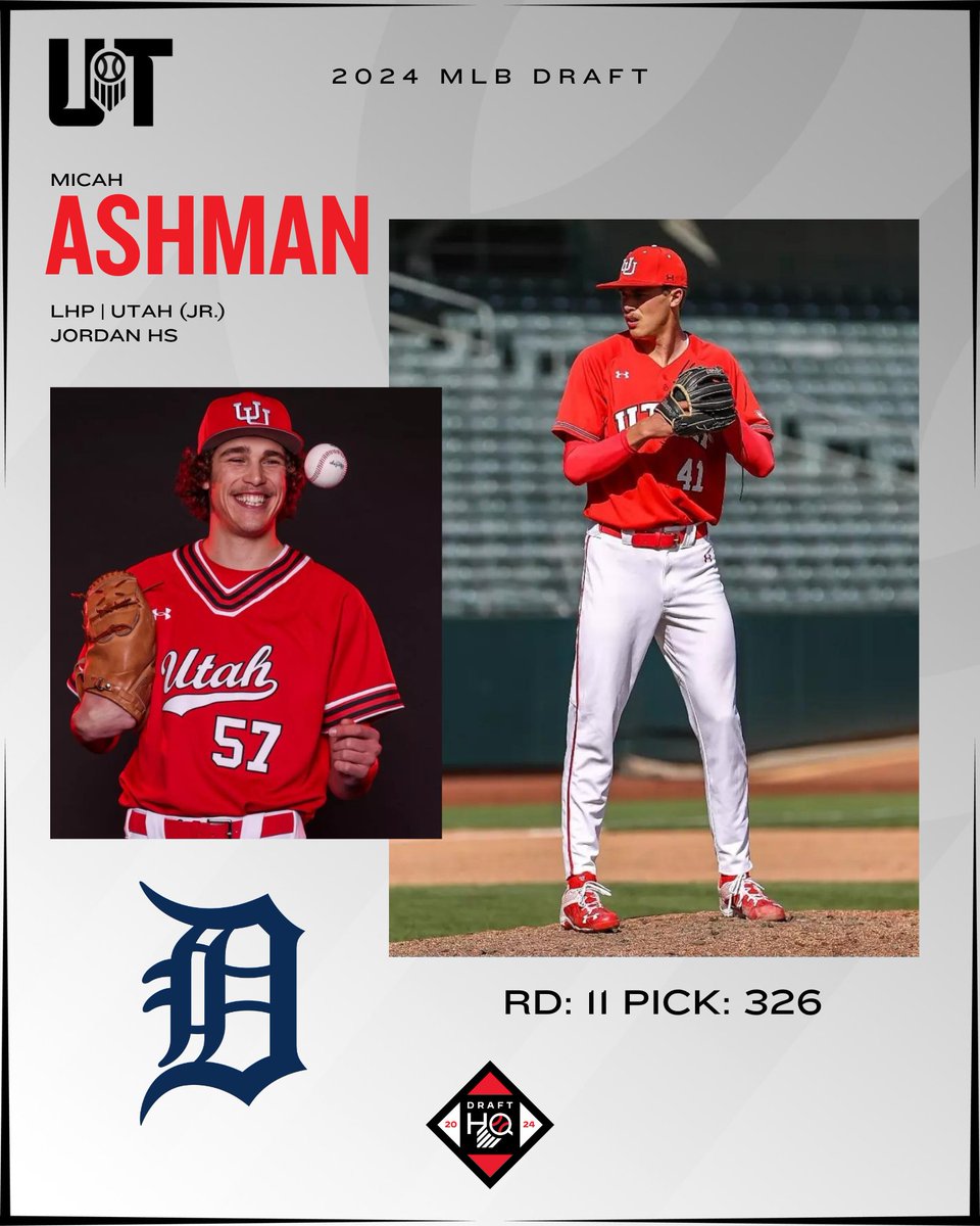 Prep Baseball Utah (@prepbaseballut) on Twitter photo LHP Micah Ashman has been selected by the <a href="/Tigers/">Detroit Tigers</a> with the 326th-overall selection (11th-round) in the #MLBDraft.
Ashman was the 5th-ranked arm in Utah's 2021 Class.
<a href="/micah_ashman/">micah ashman</a> | @PBR_DraftHQ LHP Micah Ashman has been selected by the <a href="/Tigers/">Detroit Tigers</a> with the 326th-overall selection (11th-round) in the #MLBDraft.
Ashman was the 5th-ranked arm in Utah's 2021 Class.
<a href="/micah_ashman/">micah ashman</a> | @PBR_DraftHQ