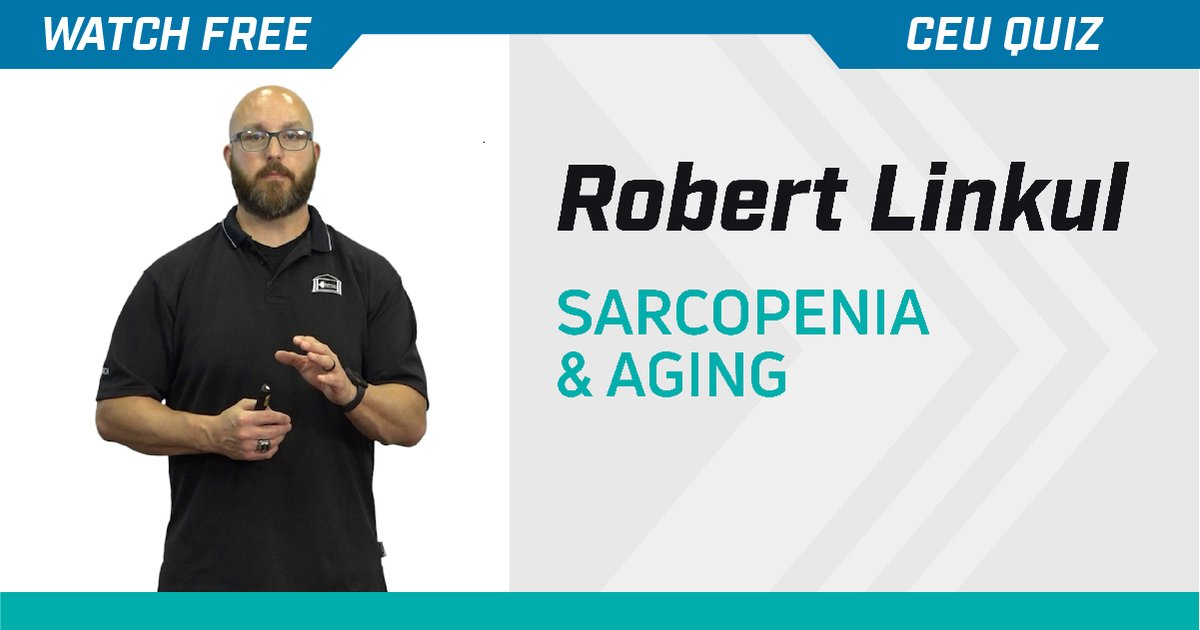 NSCA's tweet photo. Watch Free on #NSCATV: Sarcopenia can threaten independence starting as early as your client's 30s.
Explore assessments, RPE load selection, and 5 movement progressions from Robert Linkul.
NSCA Members get this 0.2 CEU quiz FREE, a $30 value!
WATCH NOW: https://t.co/AGAjd2XIcy https://t.co/GJGs5PefFJ
