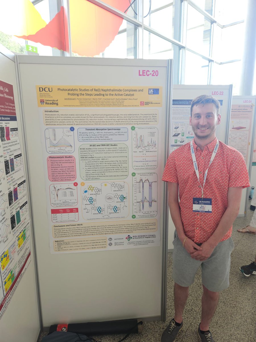 Jack Biddulph (@jack_bidoof) on Twitter photo I presented my poster at <a href="/photoIUPAC2024/">PhotoIUPAC2024</a> in sunny Valencia this evening; shining a light on photocatalysts for CO2 reduction 🌞. Thanks to our collaborators František Hartl, Martin Pižl and Partha Malakar, and to <a href="/IrishResearch/">We are now Research Ireland</a> for funding this research. #loveirishresearch I presented my poster at <a href="/photoIUPAC2024/">PhotoIUPAC2024</a> in sunny Valencia this evening; shining a light on photocatalysts for CO2 reduction 🌞. Thanks to our collaborators František Hartl, Martin Pižl and Partha Malakar, and to <a href="/IrishResearch/">We are now Research Ireland</a> for funding this research. #loveirishresearch
