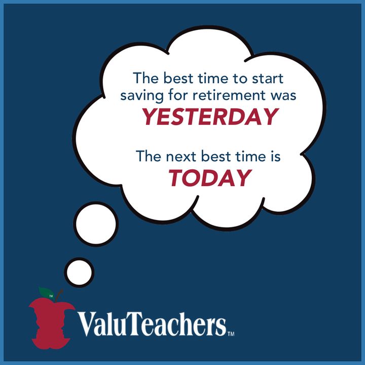Don't put off saving for your retirement another day! Today is the day you need to start securing your retirement dreams, and ValuTeachers can help.

ValuTeachers.com