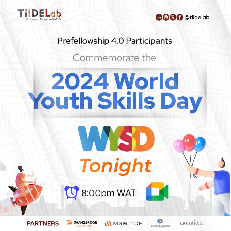 Abioye Olajide Abdullateef (@olajideabioye) on Twitter photo 📣👋 Attention all youth and skills enthusiasts! 🤝 
Tonight's the night! 🕰️ Join us for our Town Hall meeting TIIDELab  as we discuss the future of youth skills development and empowerment! 💡 
#WorldYouthSkills #TiideLab #Youth #Skills #Innovation #FutureOfWork #Empowerment 📣👋 Attention all youth and skills enthusiasts! 🤝 
Tonight's the night! 🕰️ Join us for our Town Hall meeting TIIDELab  as we discuss the future of youth skills development and empowerment! 💡 
#WorldYouthSkills #TiideLab #Youth #Skills #Innovation #FutureOfWork #Empowerment