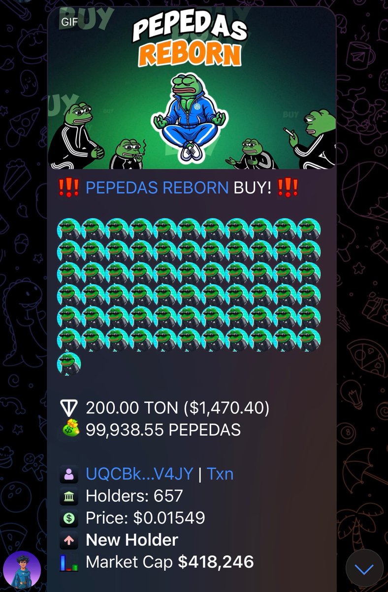 PEPEDASTON's tweet photo. If you know, you know 😏

Fading $PEPEDAS is not financial advice 

#PEPEDAS #TON https://t.co/qTcZffUyZs