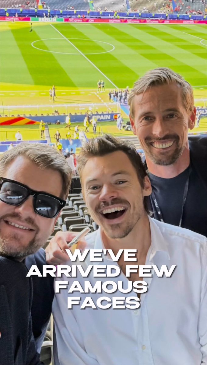 hsdaily's tweet photo. Harry with Peter Crouch and James at the Euro final in Berlin, Germany - 14 July (via crouchy) https://t.co/napfSAhQqX
