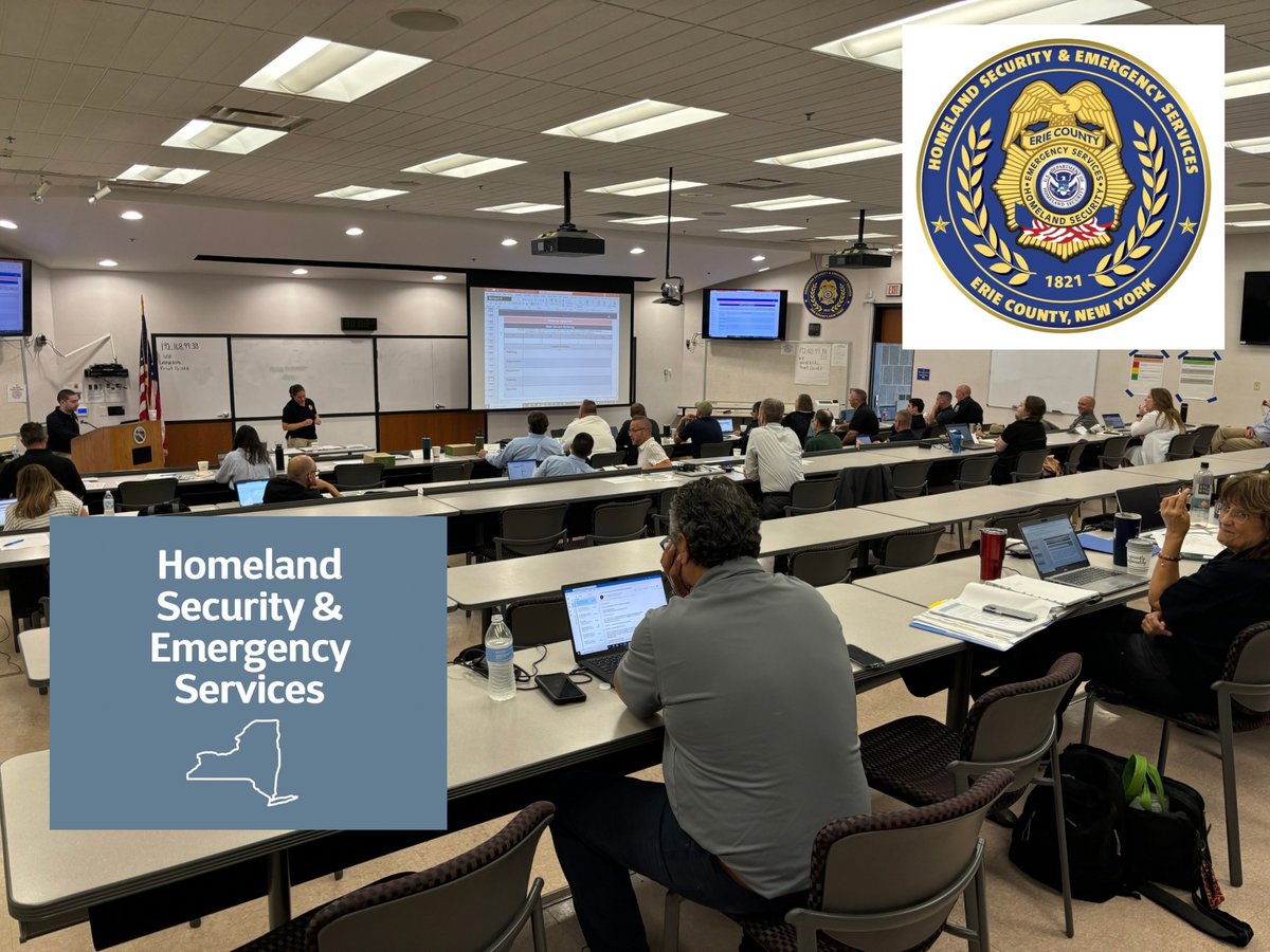 ErieCountyESU's tweet photo. Thank you to our NYSDHSES counterparts and partners in assessing our #preparedness! A GREAT (and long) day working with County and State Law Enforcment, Fire, DOT, NITTEC, DPW, Red Cross, 911, AAAโฆ. #alwaysplanning #alwaystraining #cantstopwontstop #ecdhses โ๏ธ ๐ก ๐ฆบ๐จ https://t.co/D26bpxhxkh