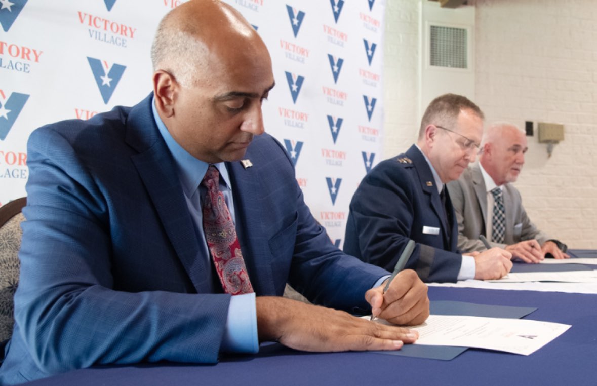 Air Force Test Center (@aftestcenter) on Twitter photo 🎉 Historic deed signed at Eglin AFB! 
Victory Village, a new community for aging wounded service members and caregivers, is underway. 
Full story: bit.ly/3zIJFKB
🏡 #VictoryVillage #unitedstatesairforce #airforcetestcenter 🎉 Historic deed signed at Eglin AFB! 
Victory Village, a new community for aging wounded service members and caregivers, is underway. 
Full story: bit.ly/3zIJFKB
🏡 #VictoryVillage #unitedstatesairforce #airforcetestcenter