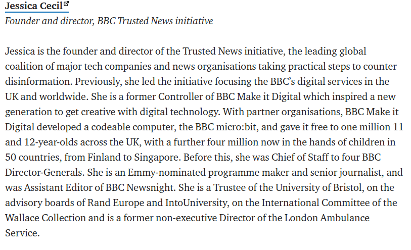 jazzybry5's tweet photo. @A1an_M Didn't someone say not trust someone who tells you to trust them?
#JessicaCecil Founder & Director of the now defunct BBC'S #TNI now BBC #Vilify
Did a disinformation piece on anti-vaxxers & also climate change so they're obvs spreading their own #BBCmisinformation ‼️ https://t.co/UWomrIiKU6
