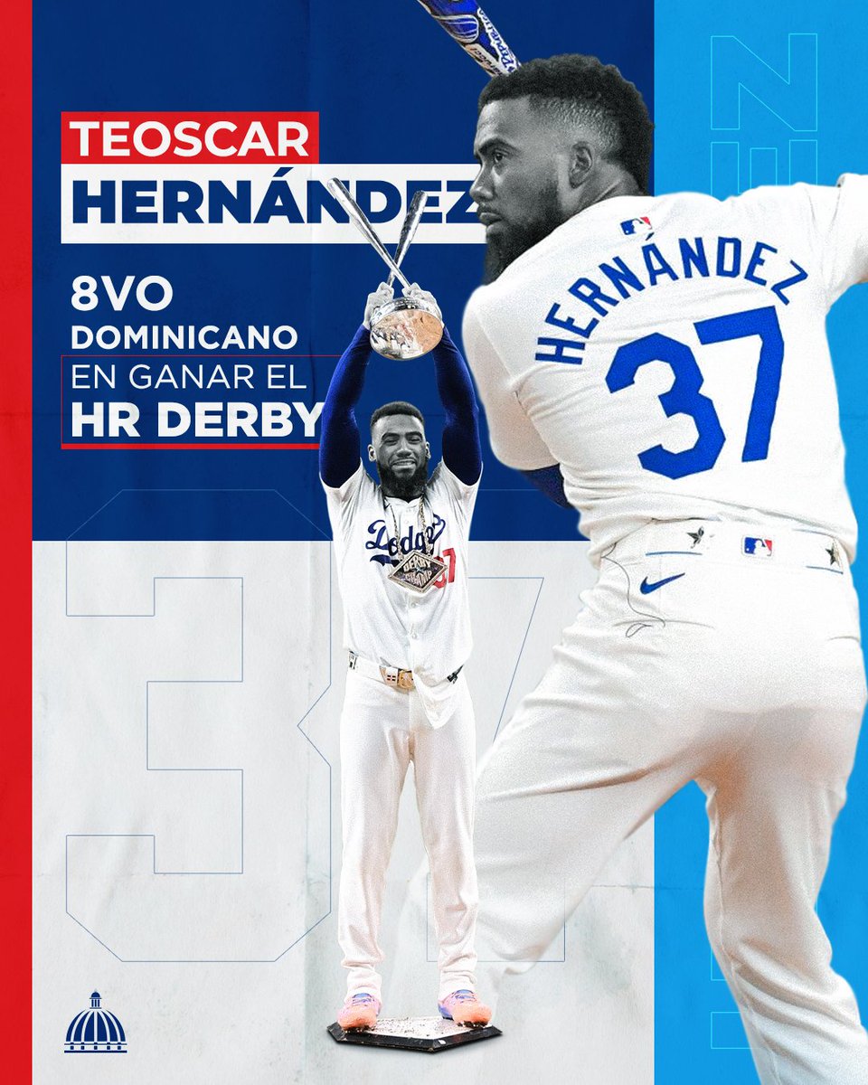 Felicidades para Teoscar Hernández por colocarse como ganador del HR Derby 2024.

#HRDerby2024 #OrgulloDominicano