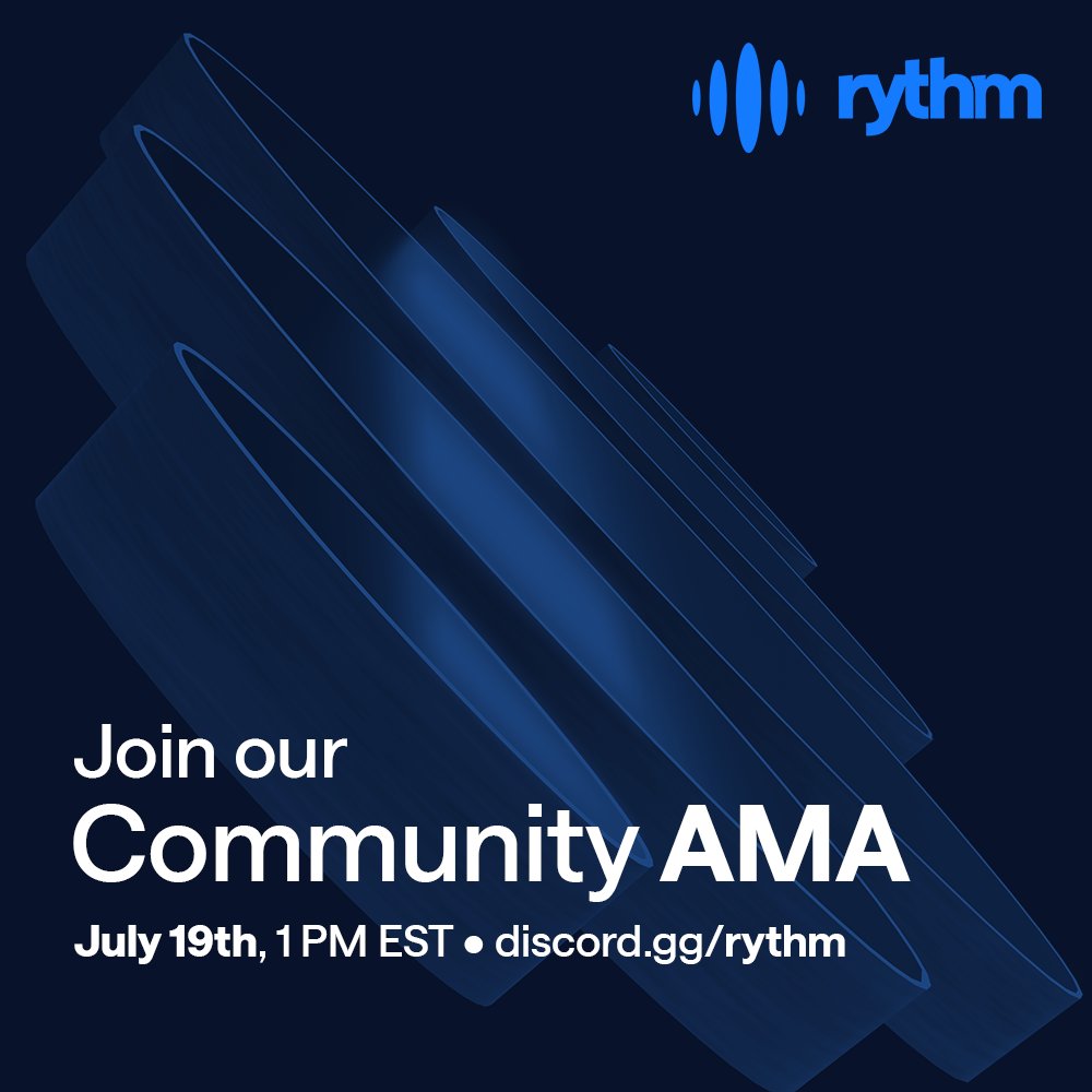 Save the date!

Join community manager Qais and creator Toast (aka Yoav) for a public AMA about all things Rythm!

Submit questions in our Discord server! discord.gg/rythm