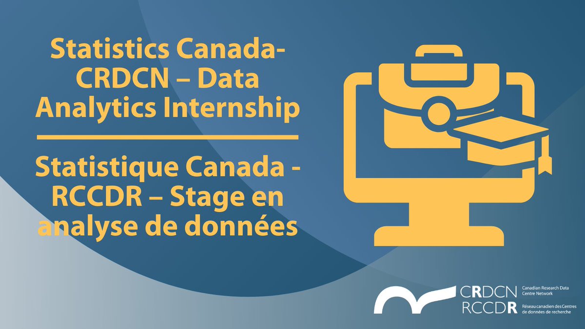 🌞📢Grow your skills this summer! The <a href="/StatCan_eng/">Statistics Canada</a> CRDCN Data Analytics Internship is accepting applications from grad students until July 28. 

For more information, please visit: crdcn.ca/job/statistics…

<a href="/CIQSS_QICSS/">CIQSS QICSS</a> <a href="/UNB_RDC/">UNB RDC</a> <a href="/CarletonRdc/">CarletonRDC</a> <a href="/ubcordc/">UBCORDC</a>