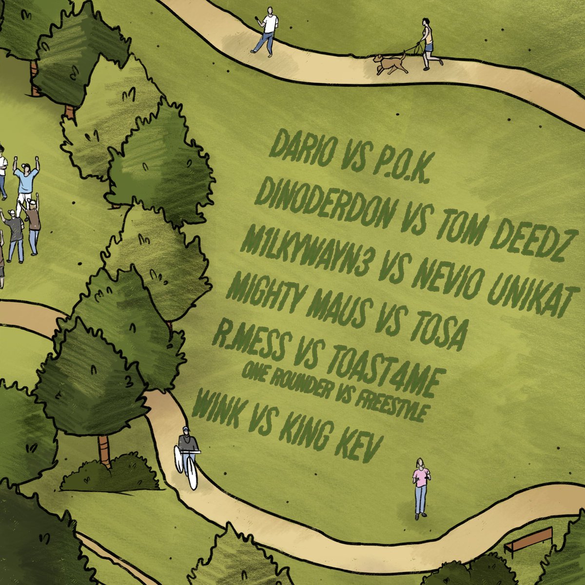 MihoArt1's tweet image. Finally some work that I can show!
This flyer was made for UBC for their rap in the park event ✨

Tried to create interest through a mundane art style, because being in a park is rather mundane but you don&apos;t see people there rapping every day :D

#rapbattle #RapCommunity