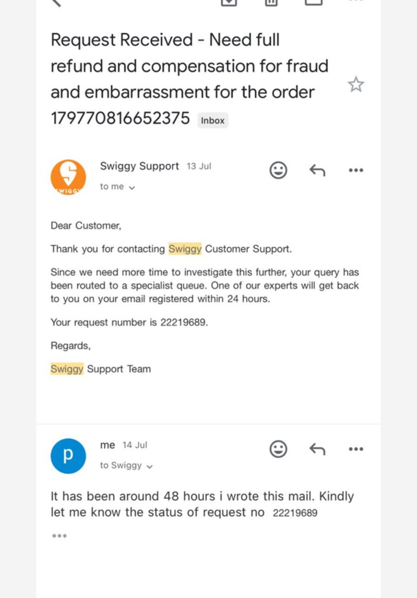 preeti6557's tweet photo. @Swiggy @SwiggyCares @harshamjty https://t.co/1L92Lx4tVg