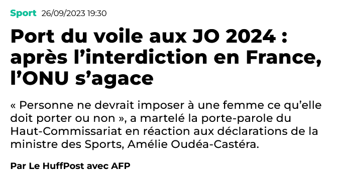 FahdouMarconi's tweet photo. La France, ce pays merveilleux qui interdit le port du voile aux sportives, mais qui autorise la participation d'un pédocriminel. https://t.co/OrnMW5KhIy