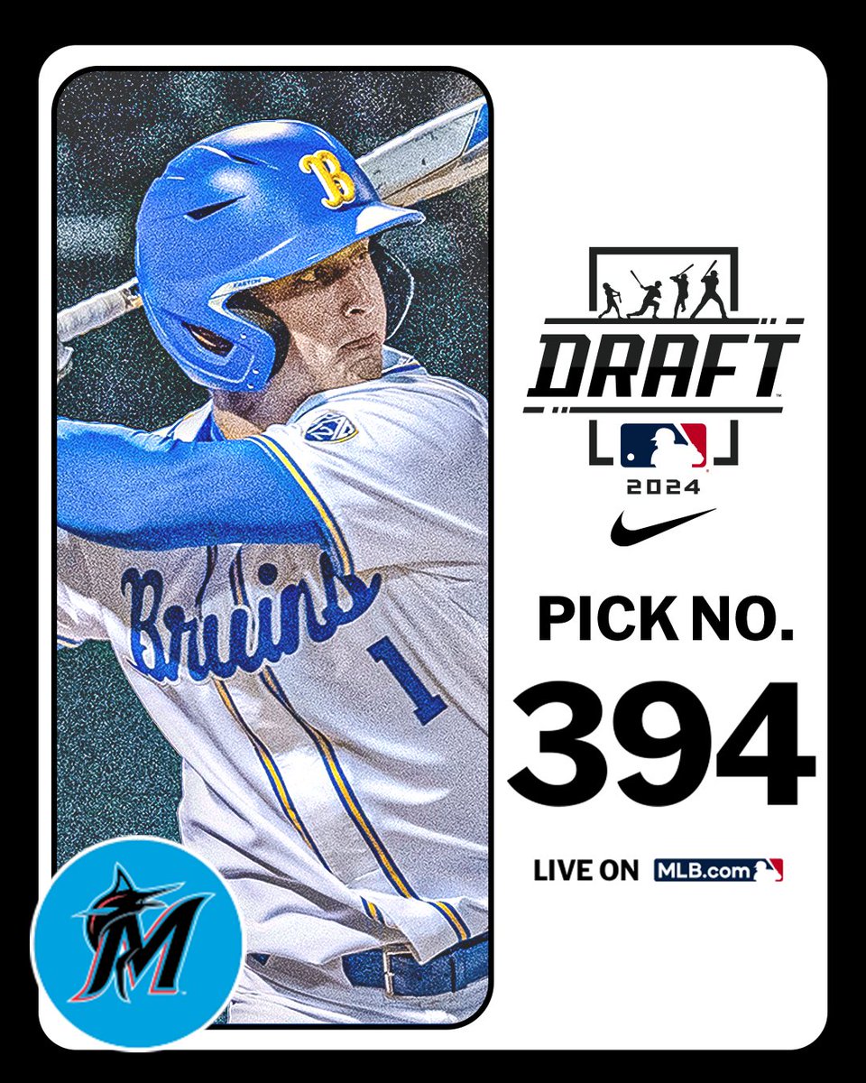 With their 13th-round pick (No. 394 overall), the <a href="/Marlins/">Miami Marlins</a> select <a href="/UCLABaseball/">UCLA Baseball</a> shortstop Cody Schrier, No. 138 on the Top 250 Draft Prospects list.

LIVE: atmlb.com/3W6Nz7B