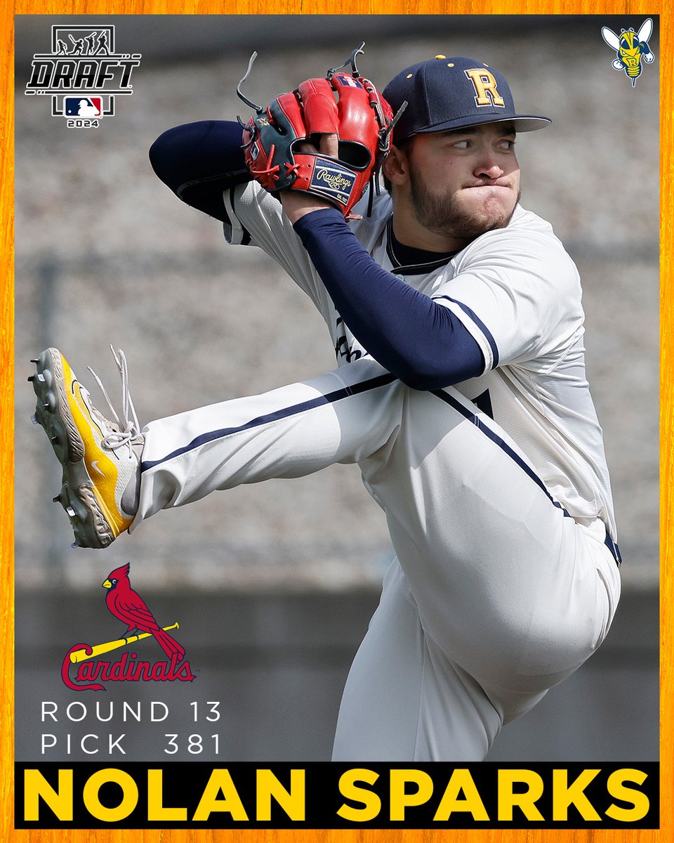 Headed to The Lou!!

<a href="/urbaseball/">Rochester Baseball</a> senior Nolan Sparks becomes just the third Yellowjacket to be selected in the MLB Amateur Draft, as the St. Louis <a href="/Cardinals/">St. Louis Cardinals</a> take Sparks with the 381st pick in the 13th round of the 2024 <a href="/MLBDraft/">MLB Draft</a>!!!!

#GoJackets // #d3baseball