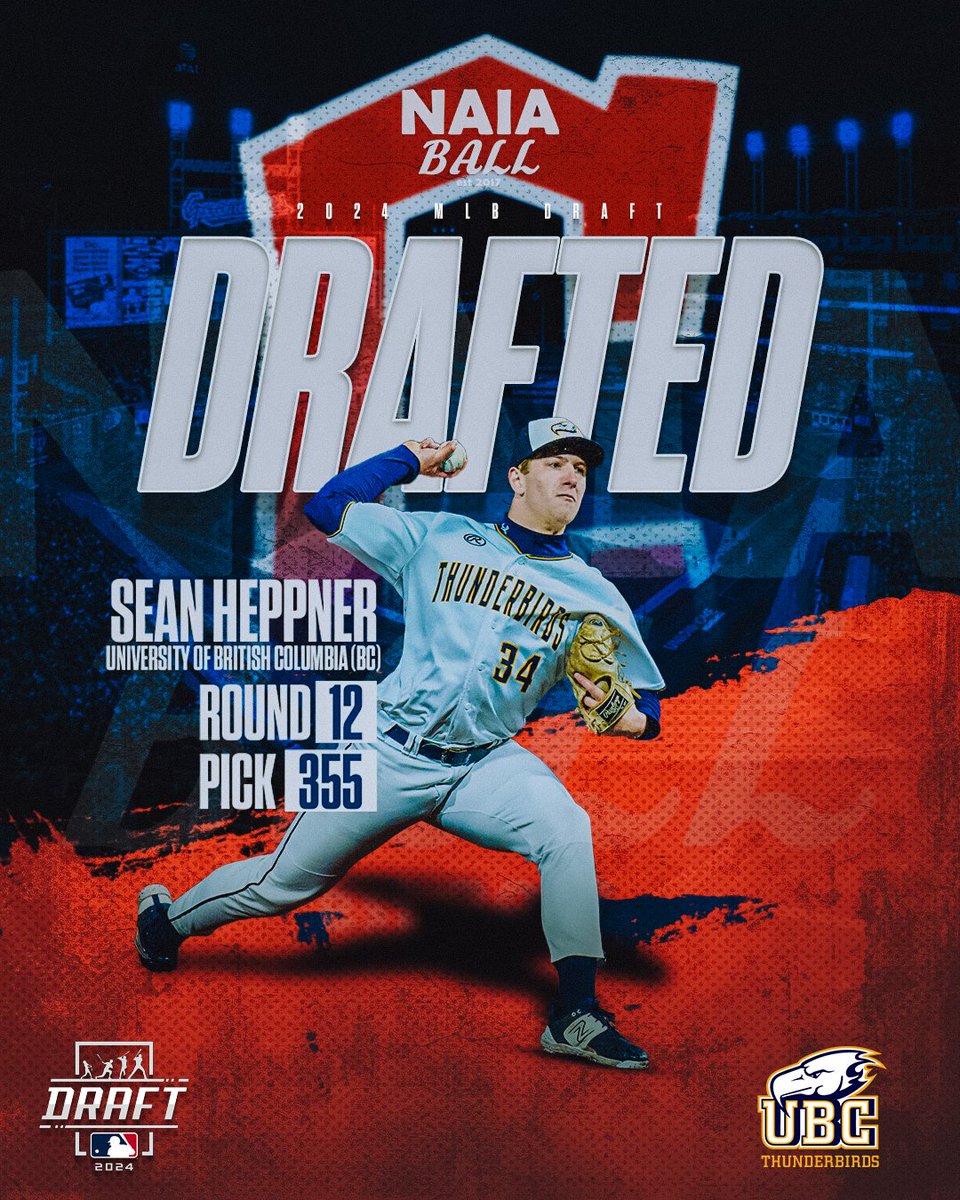 NAIA Ball (@naiaball) on Twitter photo The Cleveland Guardians select University of British Columbia π¨π¦ RHP Sean Heppner with the 355th pick in the 12th round of the 2024 MLB Draft! #NAIABall
<a href="/ubc_baseball/">UBC Baseball</a> <a href="/ubctbirds/">UBC Thunderbirds</a> <a href="/MLBDraft/">MLB Draft</a> <a href="/CleGuardians/">Cleveland Guardians</a> The Cleveland Guardians select University of British Columbia π¨π¦ RHP Sean Heppner with the 355th pick in the 12th round of the 2024 MLB Draft! #NAIABall
<a href="/ubc_baseball/">UBC Baseball</a> <a href="/ubctbirds/">UBC Thunderbirds</a> <a href="/MLBDraft/">MLB Draft</a> <a href="/CleGuardians/">Cleveland Guardians</a>