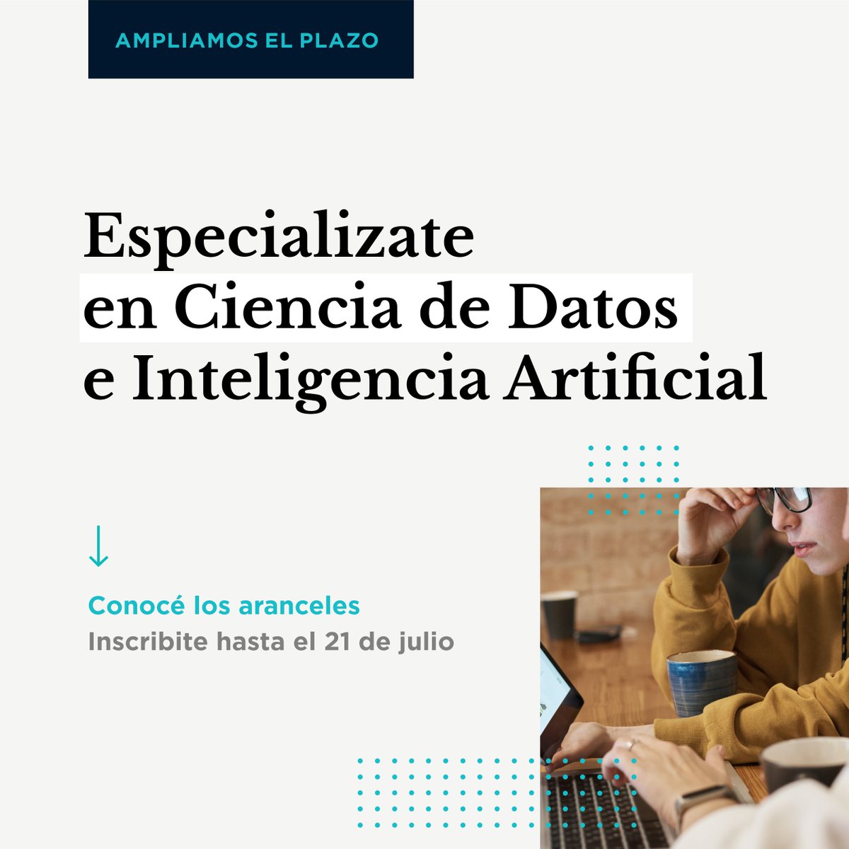 📢 ¡Extendimos la inscripción a los cursos avanzados!

Hasta el 21 de julio podés anotarte en las capacitaciones avanzadas de Ciencia de Datos e #InteligenciaArtificial.

Conocé los aranceles, programas, e inscribite👇

forms.gle/E8NYALgWwCAntT…