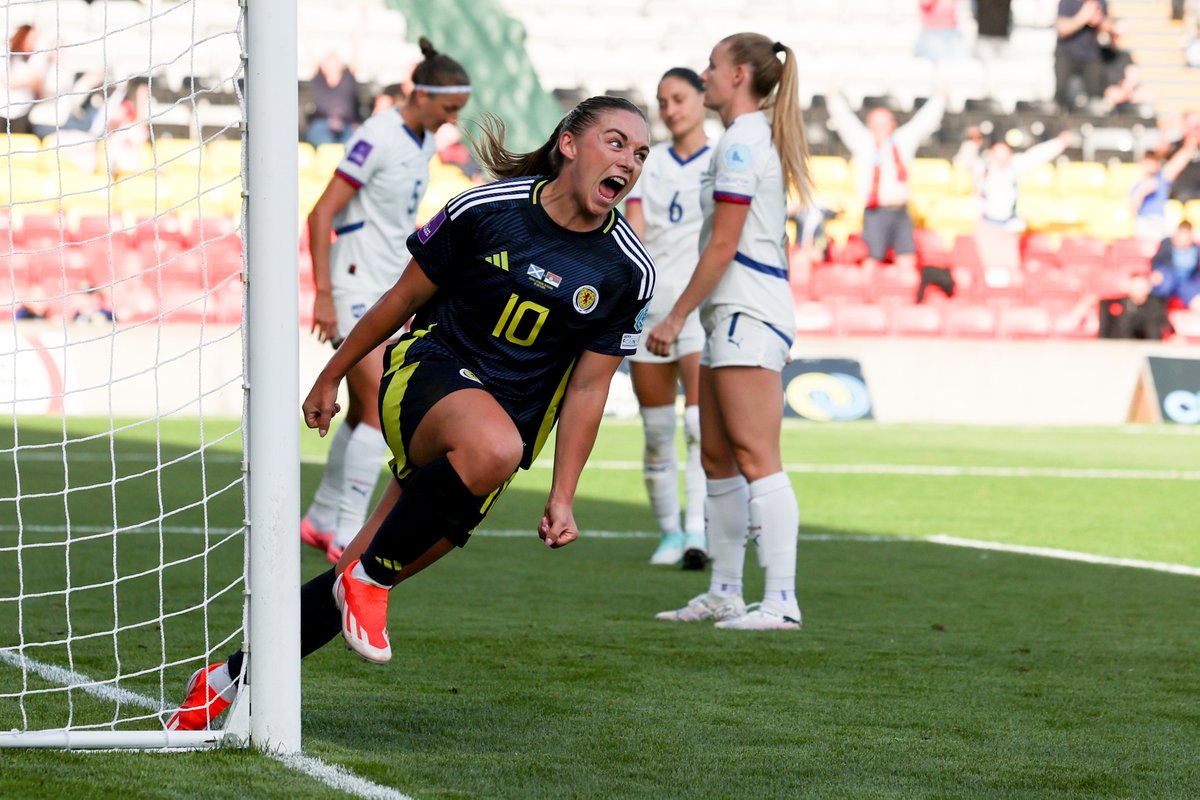 Record_Sport's tweet photo. FULL-TIME
Scotland 1 Serbia 0
Kirsty Hanson's first half goal secures #WEURO2025 play-off spot
#SWNT | #SCOSRB https://t.co/W4NJLh9a0m