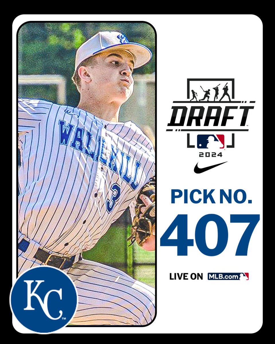 MLBDraft's tweet photo. With their 14th-round pick (No. 407 overall), the @Royals select Wallkill (NY) right-handed pitcher Kyle DeGroat, No. 239 on the Top 250 Draft Prospects list.

LIVE: https://t.co/9Qb2UBGwKl https://t.co/MY28pgayob