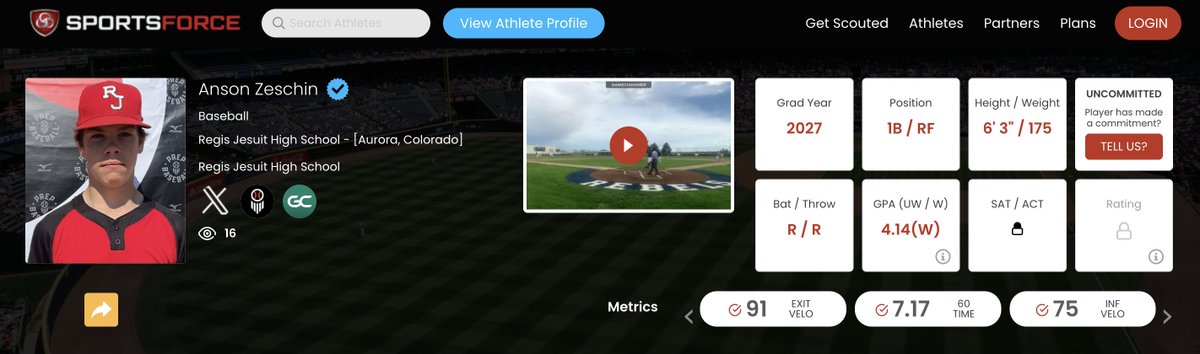 SportsForce Baseball (@sportsforcebb) on Twitter photo ๐จUncommitted Prospect ๐จ
2027 Anson Zeschin <a href="/Anson_Zeschin27/">Anson_Zeschin2027</a>
โก๏ธ College Advisor: <a href="/cack92/">John Cackowski</a>
1B/RF 6'3 175 R/R
4.14 W GPA ๐ฅ
Regis Jesuit HS <a href="/RJHSBaseball/">Regis Jesuit Baseball</a>
View Profile Below!โฌ๏ธ๐
sportsforce.io/athlete/anson-โฆ ๐จUncommitted Prospect ๐จ
2027 Anson Zeschin <a href="/Anson_Zeschin27/">Anson_Zeschin2027</a>
โก๏ธ College Advisor: <a href="/cack92/">John Cackowski</a>
1B/RF 6'3 175 R/R
4.14 W GPA ๐ฅ
Regis Jesuit HS <a href="/RJHSBaseball/">Regis Jesuit Baseball</a>
View Profile Below!โฌ๏ธ๐
sportsforce.io/athlete/anson-โฆ