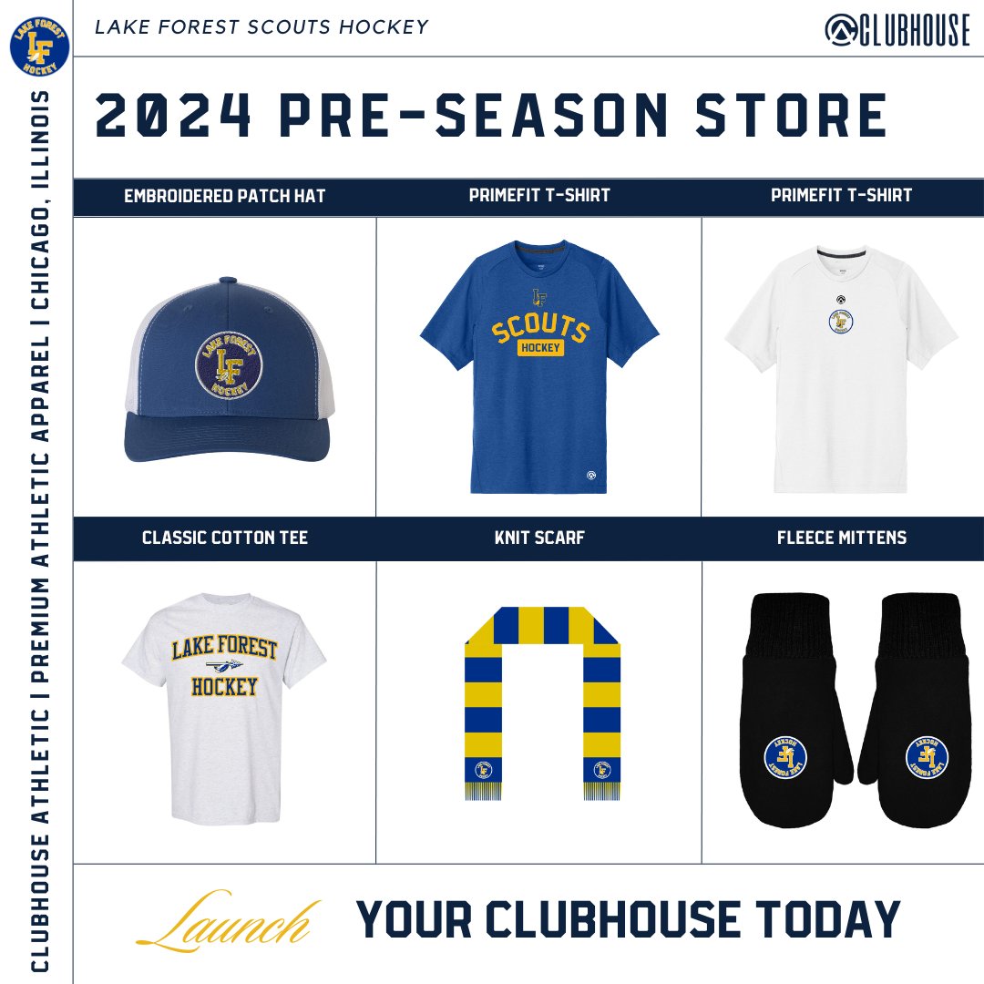 clubhouseatltc's tweet photo. Clubhouse x Lake Forest Scouts Hockey | The Lake Forest Scouts Hockey program created a team store that includes t-shirts, hats, and winter-specific items like knit scarves and fleece mittens to stay warm https://t.co/uxK4CtySHb