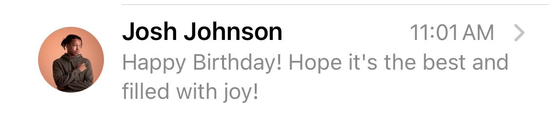 ChandaGlover's tweet photo. I received a birth text from @JoshJohnson. So now I totally know a celebrity. 😏

Can’t wait to see him live in Phoenix this fall. https://t.co/Vn65QseepN