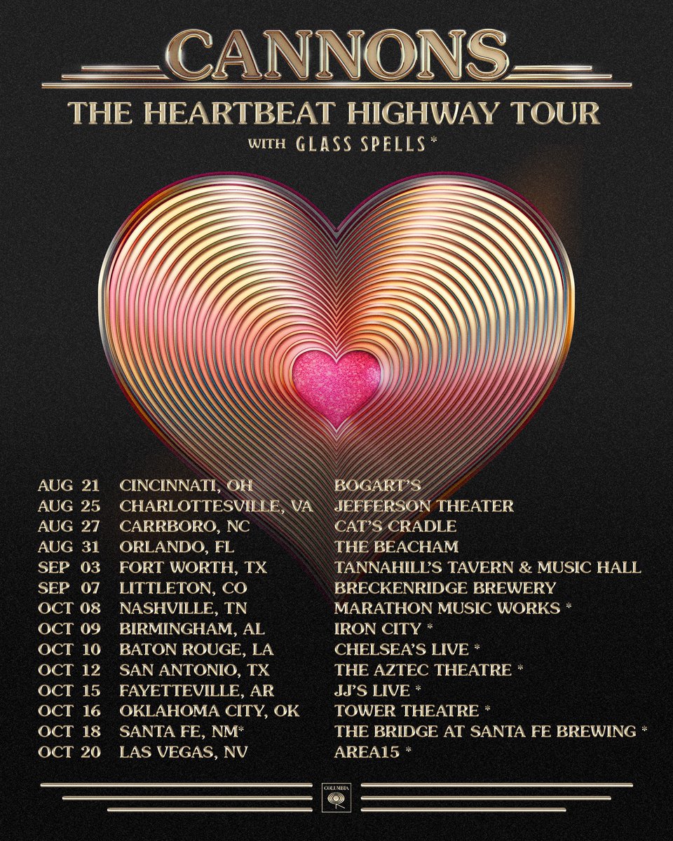 We are absolutely delighted to announce we will be joining <a href="/cannonstheband/">Cannons</a> on tour this fall!🌹✨ 

Presale this Wednesday at 10am with code: heartbeat.
General on sale this Friday 10am tickets can be found at our link in bio💎

See you there! ✨

#cannons #glassspells